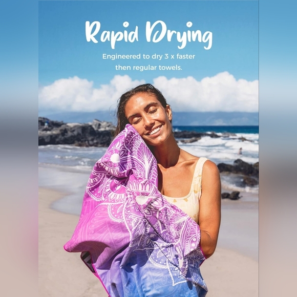 OCOOPA Microfiber Beach Towel, Oversized Travel Towel, Compact Lightweight Beach - Picture 3 of 6